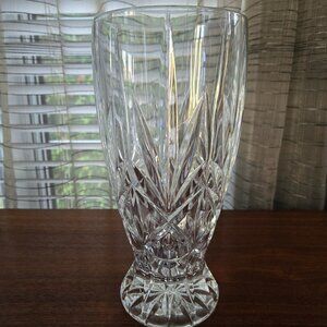 Cristal D'Arques France Tradition Vase, VTG Embossed Crystal Tall Vase 11.75"